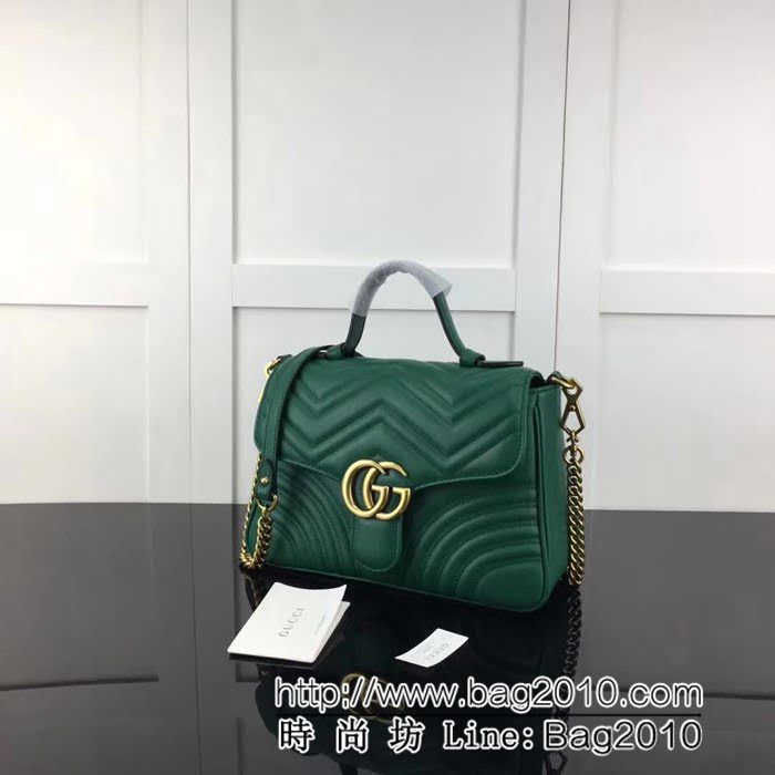 GUCCI古馳原單 新款專櫃品質高仿原單貨實物實拍498110 綠色手提單肩斜挎包 HY1114